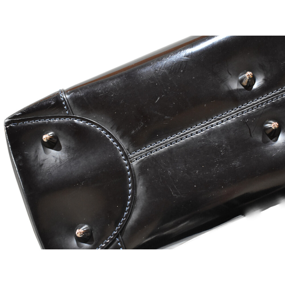 Dior Leather shoulder Patent Maris Black strap Pearl Christian lock Handbag - Picture 6 of 7